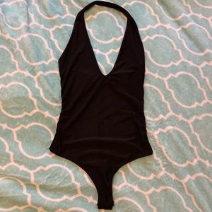 Black Halter Bodysuit